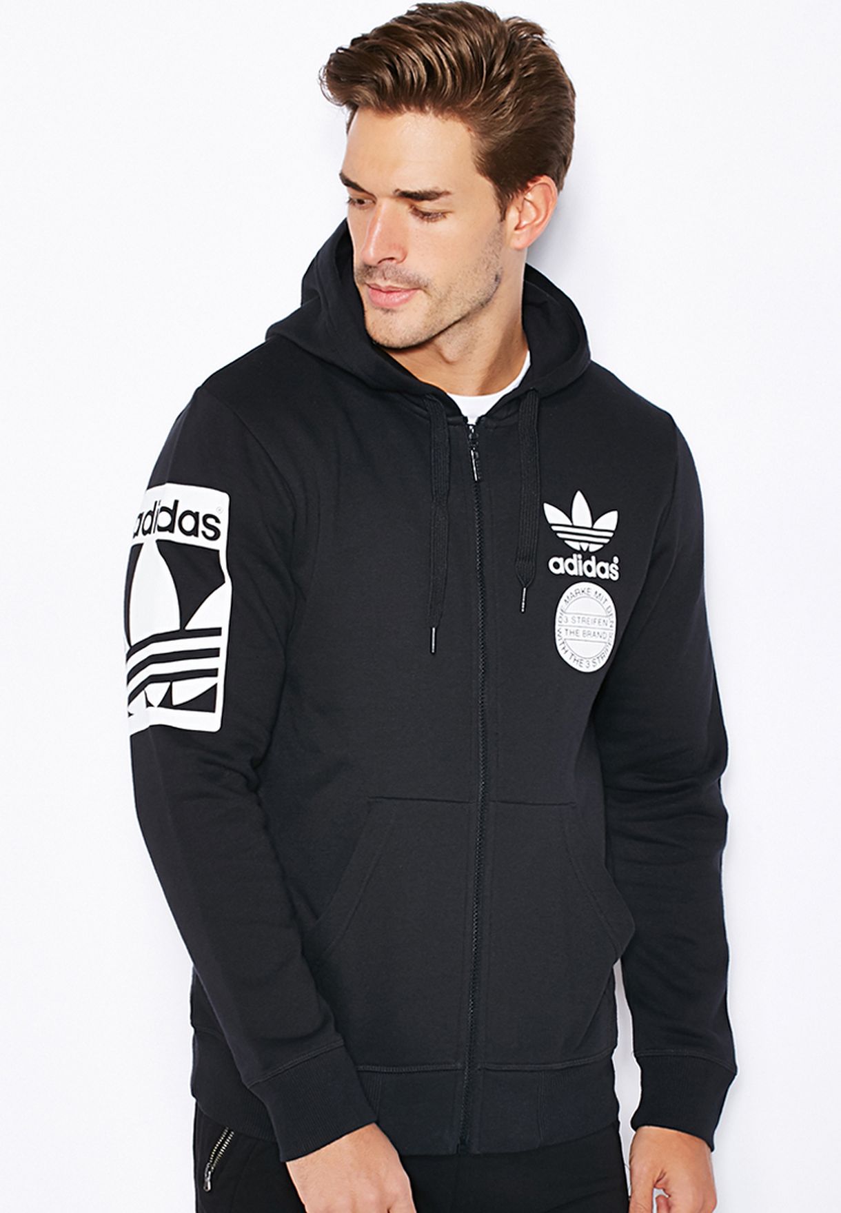 adidas trefoil street graphic hoodie