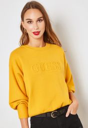 guess embossed logo sweatshirt