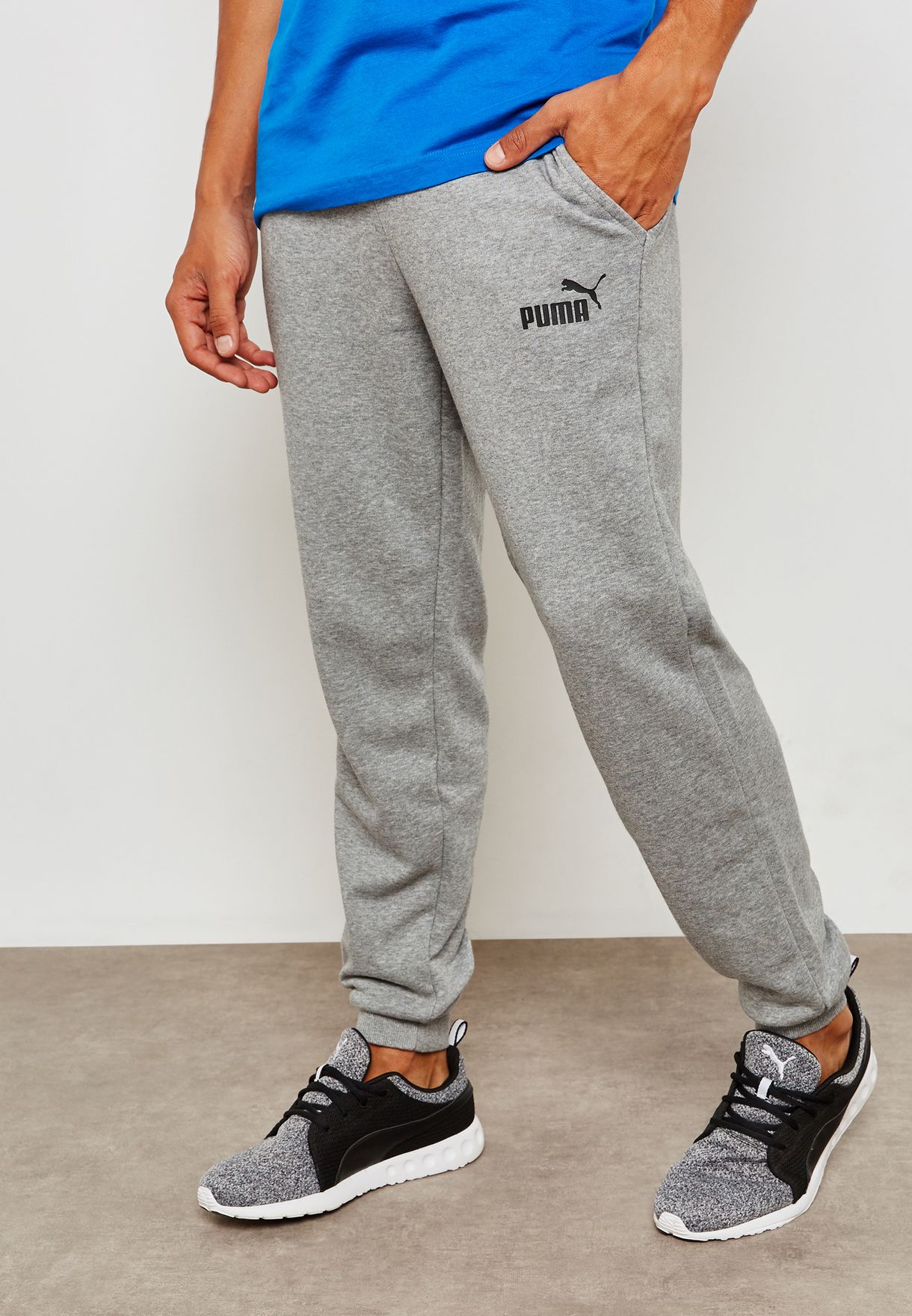 Buy PUMA grey Essential Logo Sweatpants 