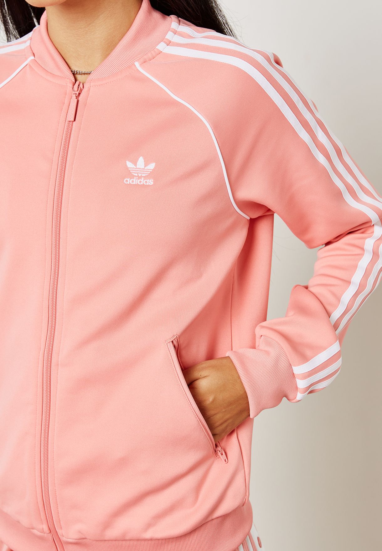 dusty pink adidas jacket