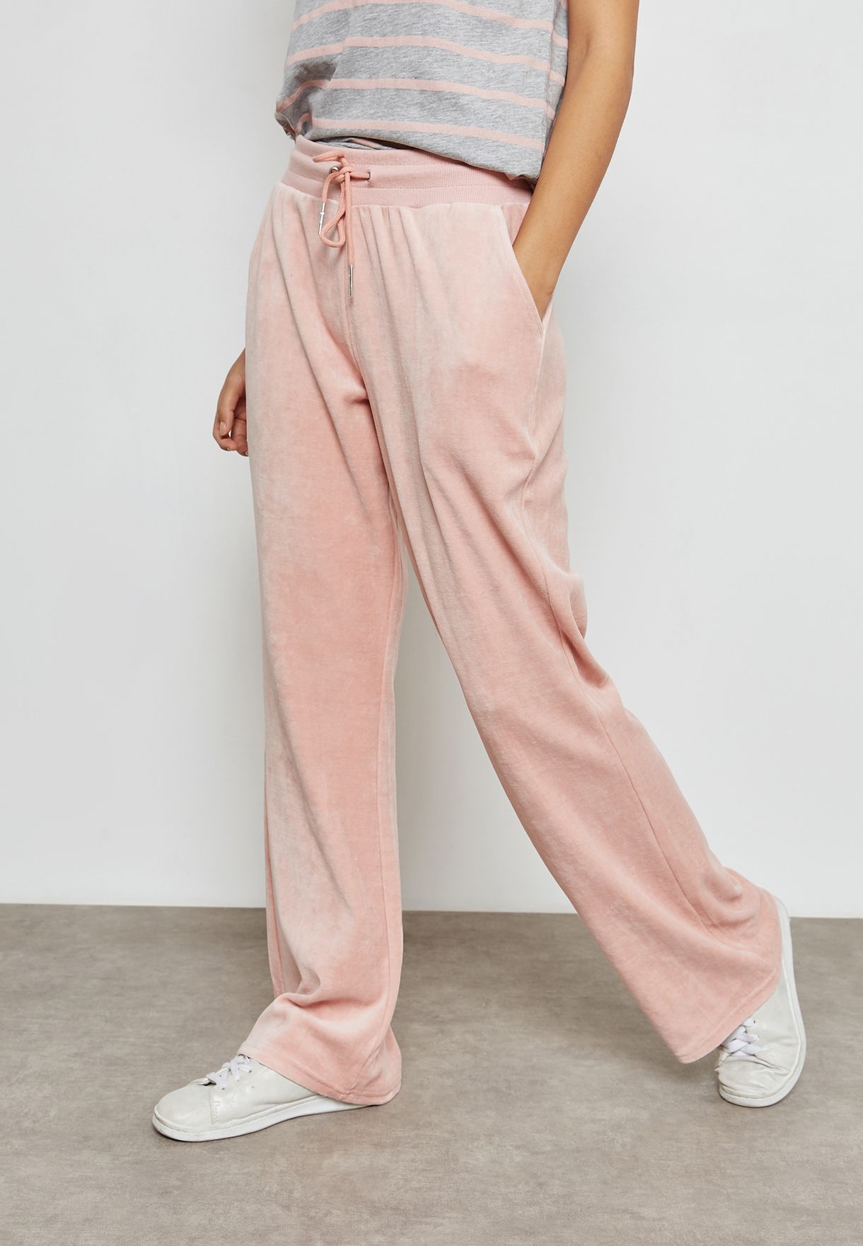 pink velvet sweatpants