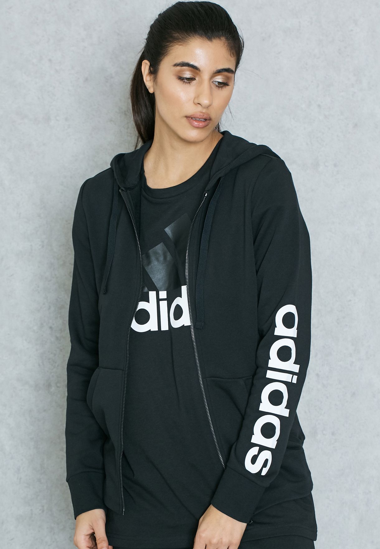 adidas linear hoodie women's