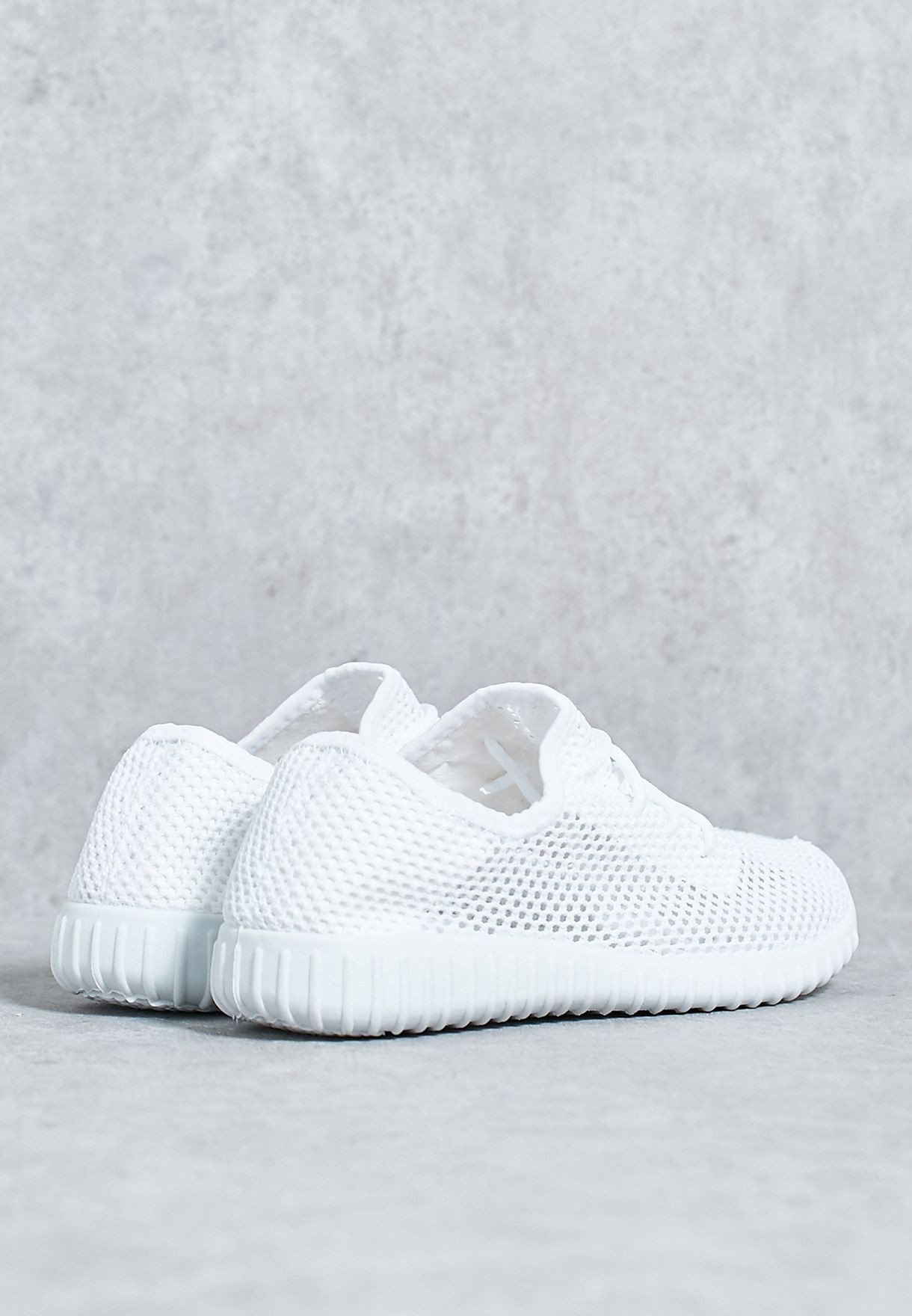 Buy Qupid white Fishnet Sneakers for 