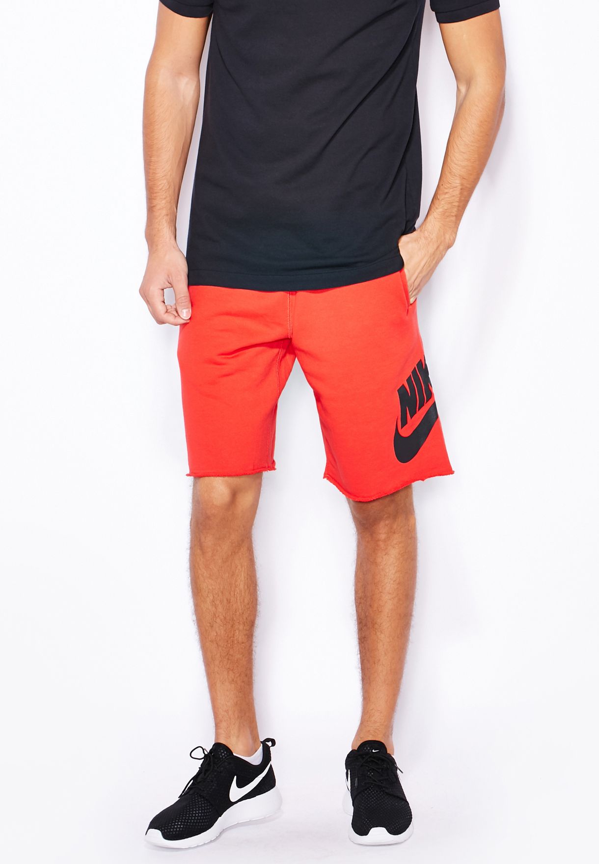 Buy Nike red AW77 Alumni Shorts Men in MENA, Worldwide