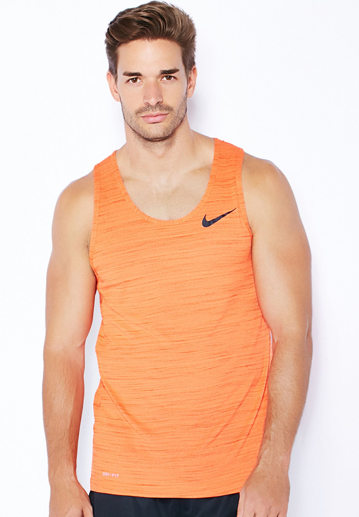 Buy Nike Orange Dri Fit Touch Vest For Men In Mena Worldwide 6473 843