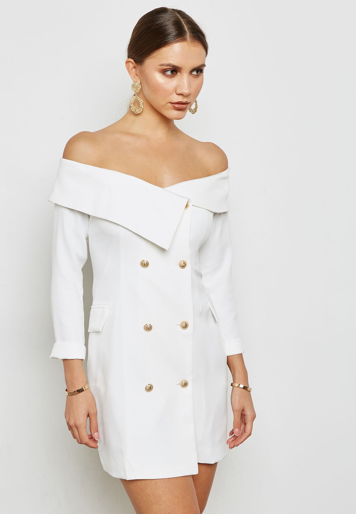 bardot white blazer dress