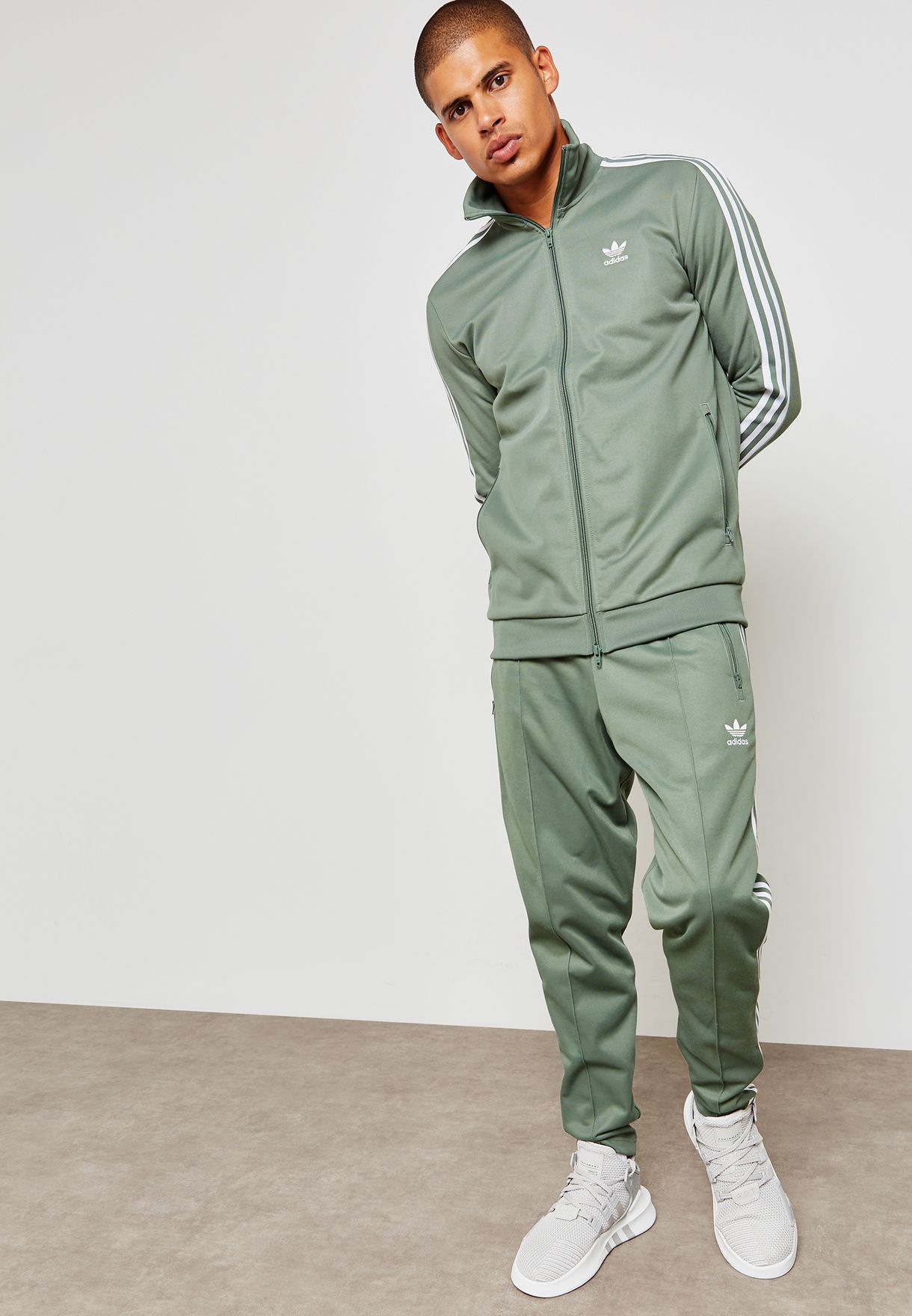 adidas originals beckenbauer joggers in green dh5818