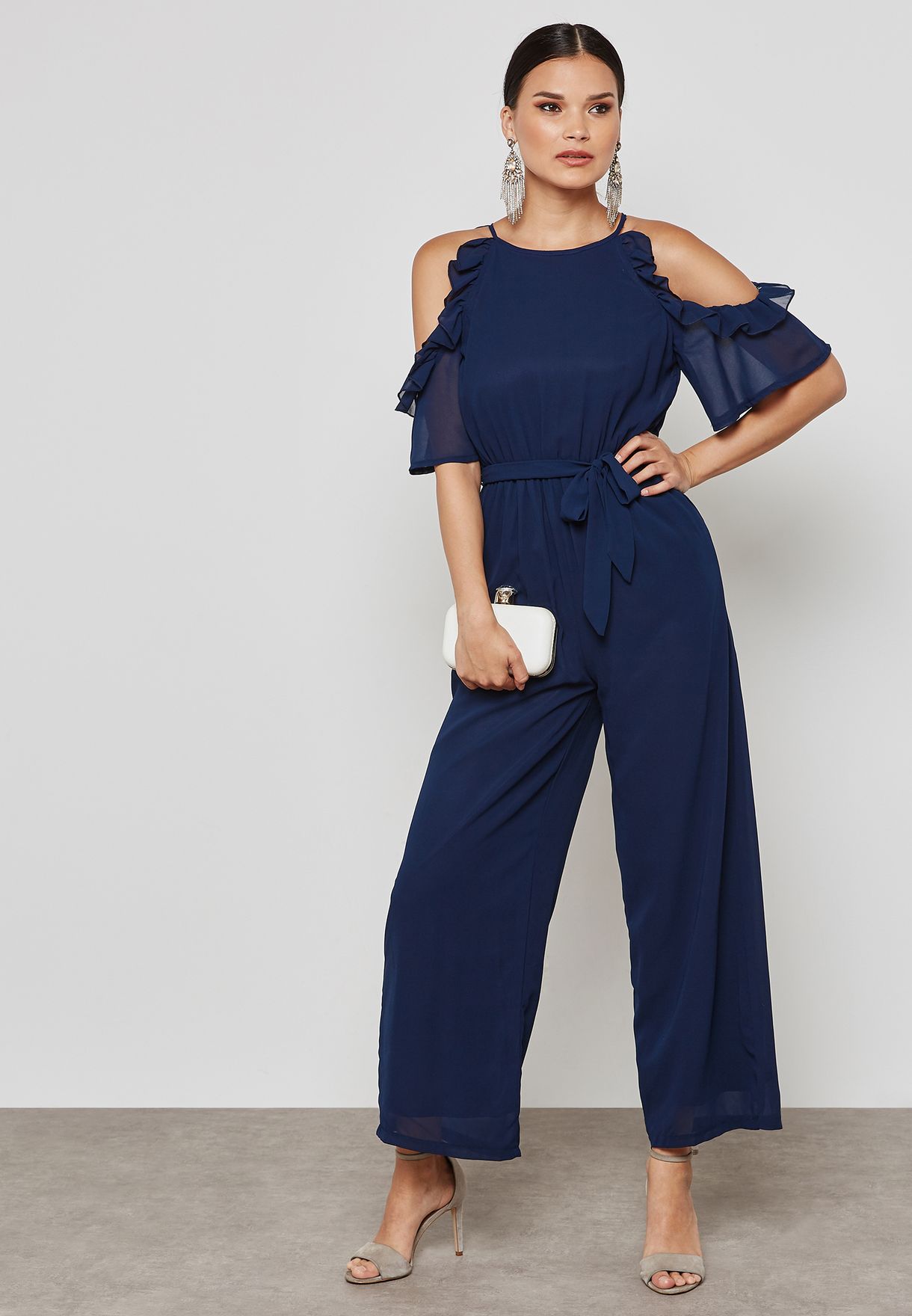 mela london belted jumpsuit