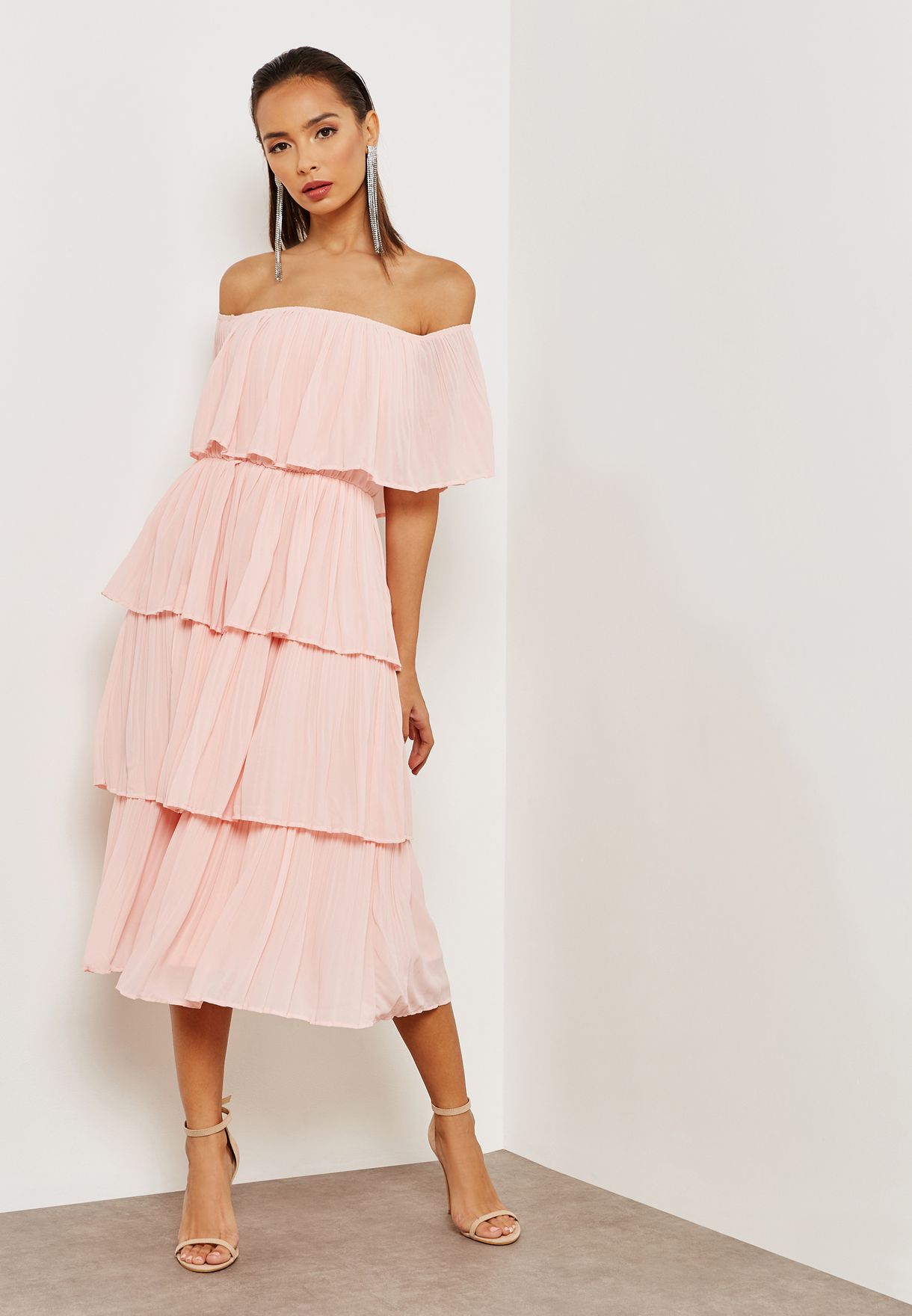 bardot layered dress