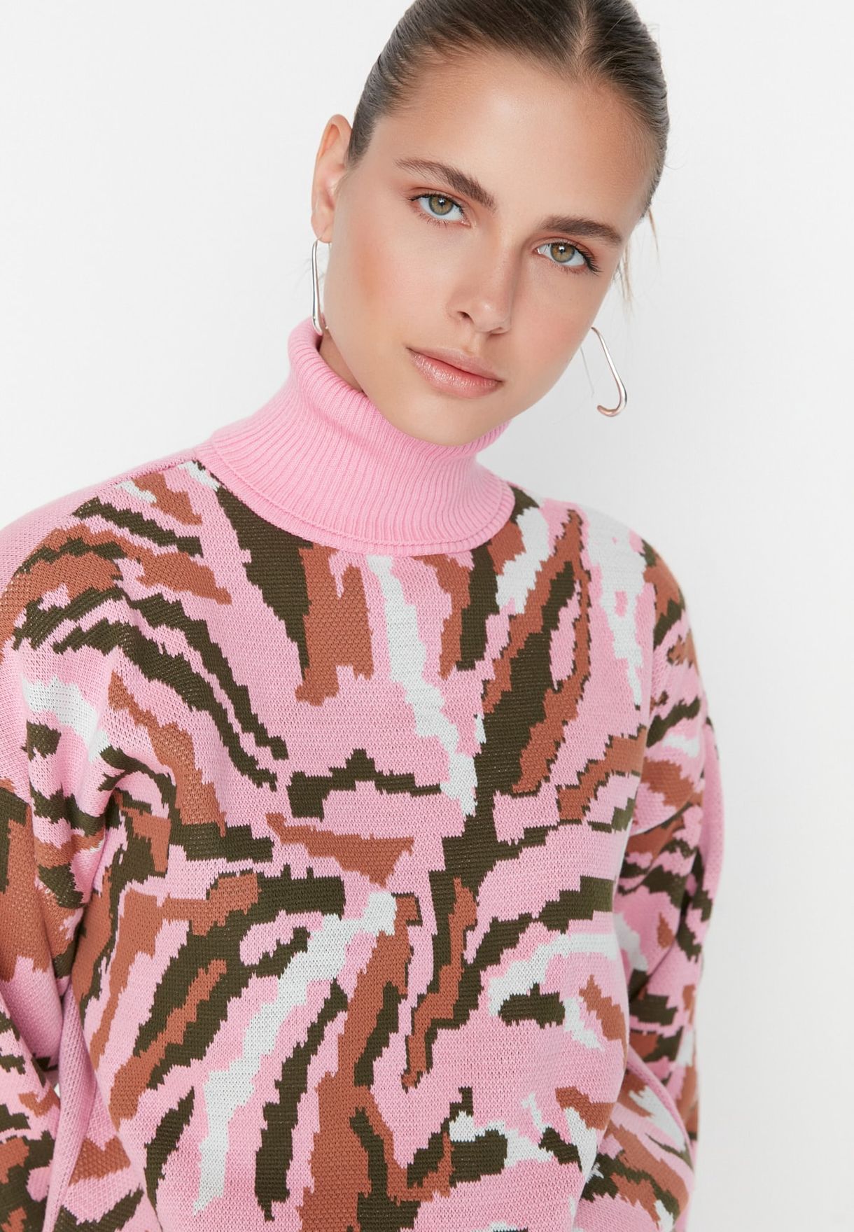 High Neck Knitted Sweater
