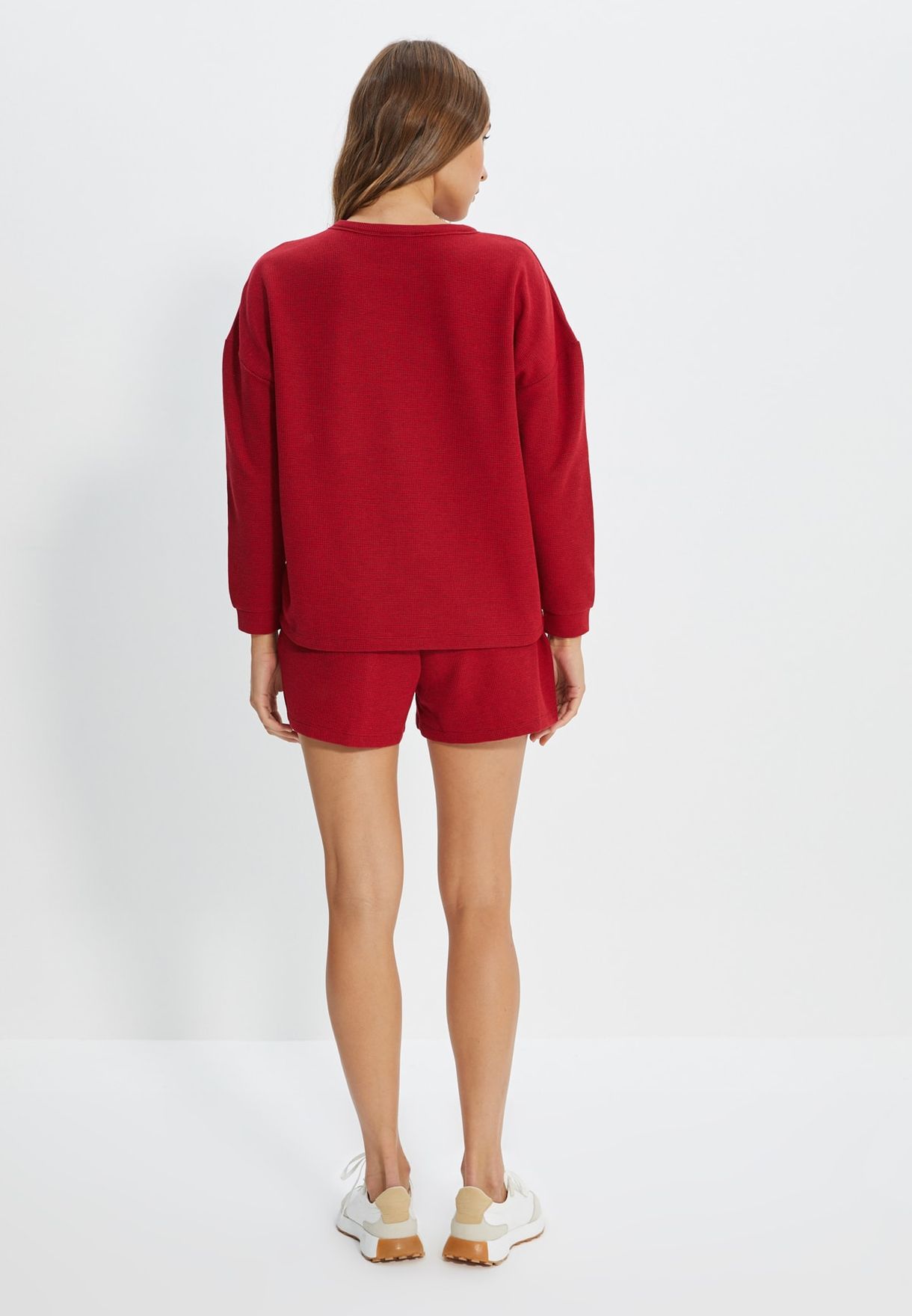 Crew Neck Knitted Top & Shorts Set
