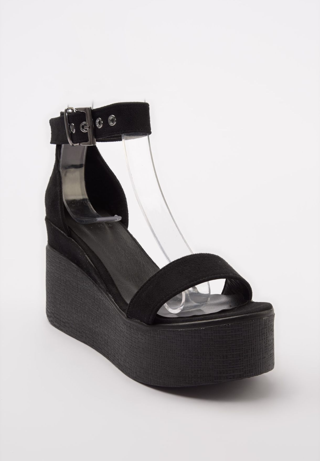 black t strap wedge sandals