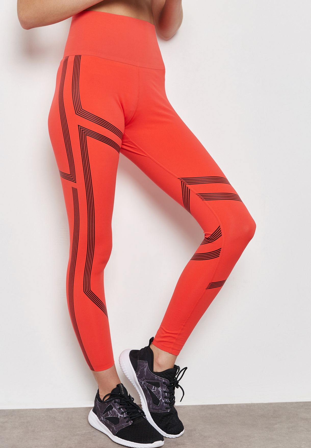 Buy Reebok Red Linear High Rise Tights 