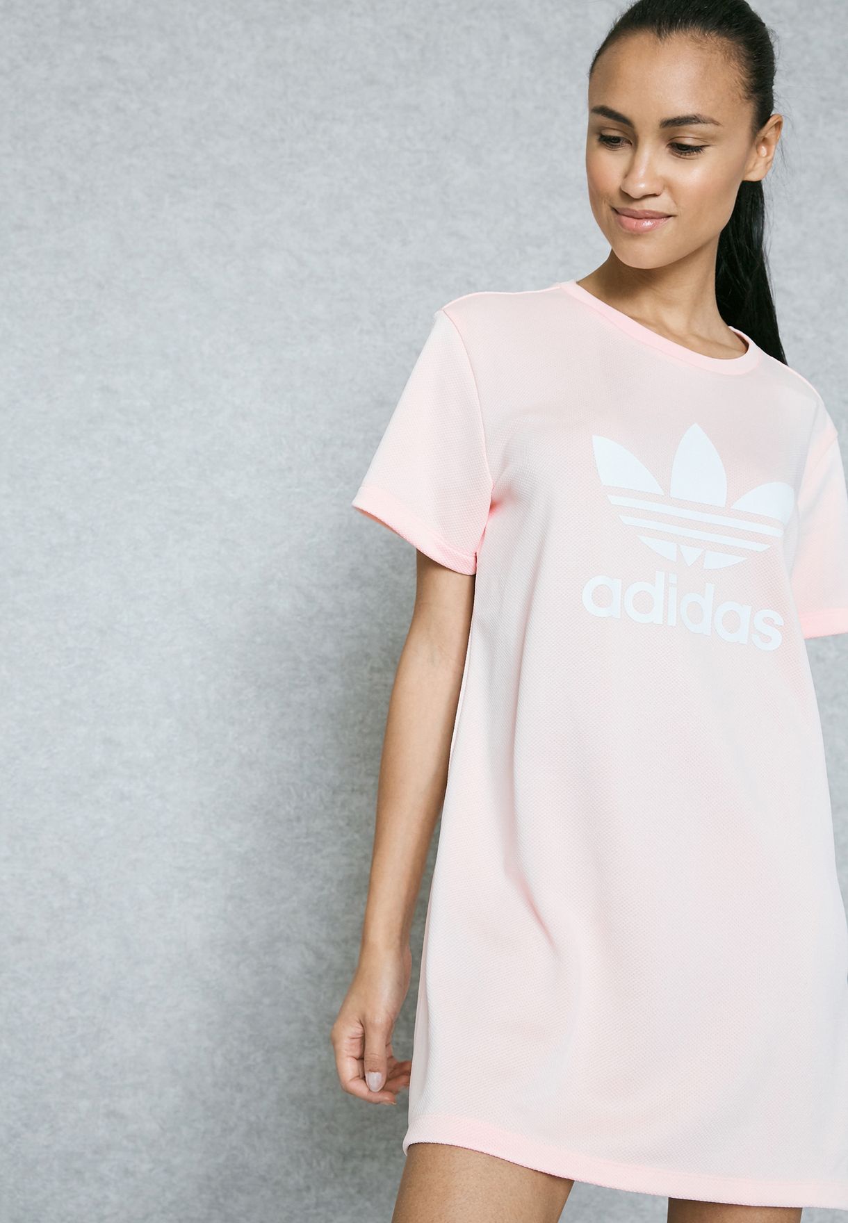 adidas pink t shirt dress
