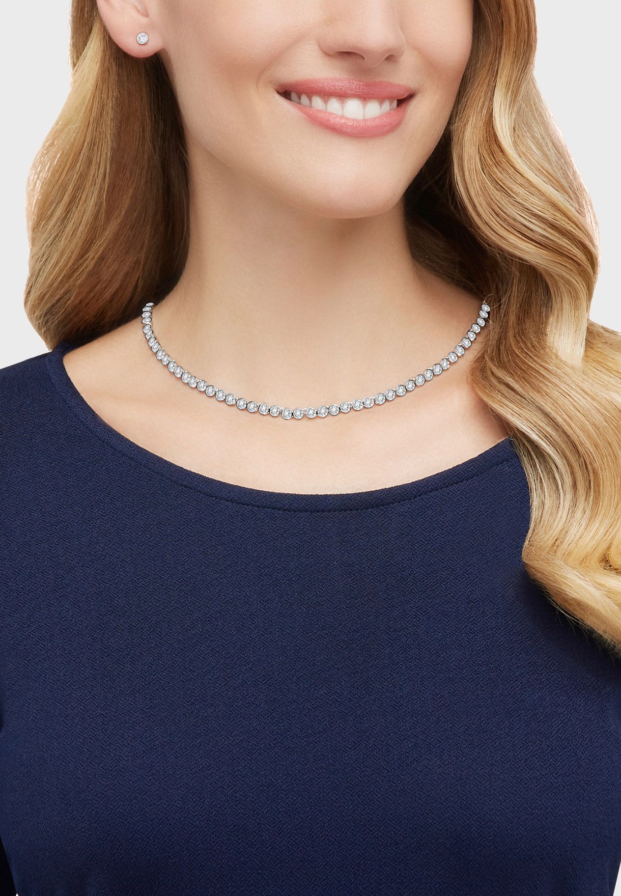 اليأس السكون قيادة  Buy Swarovski silver Tennis Necklace + Earrings Set for Women in MENA,  Worldwide