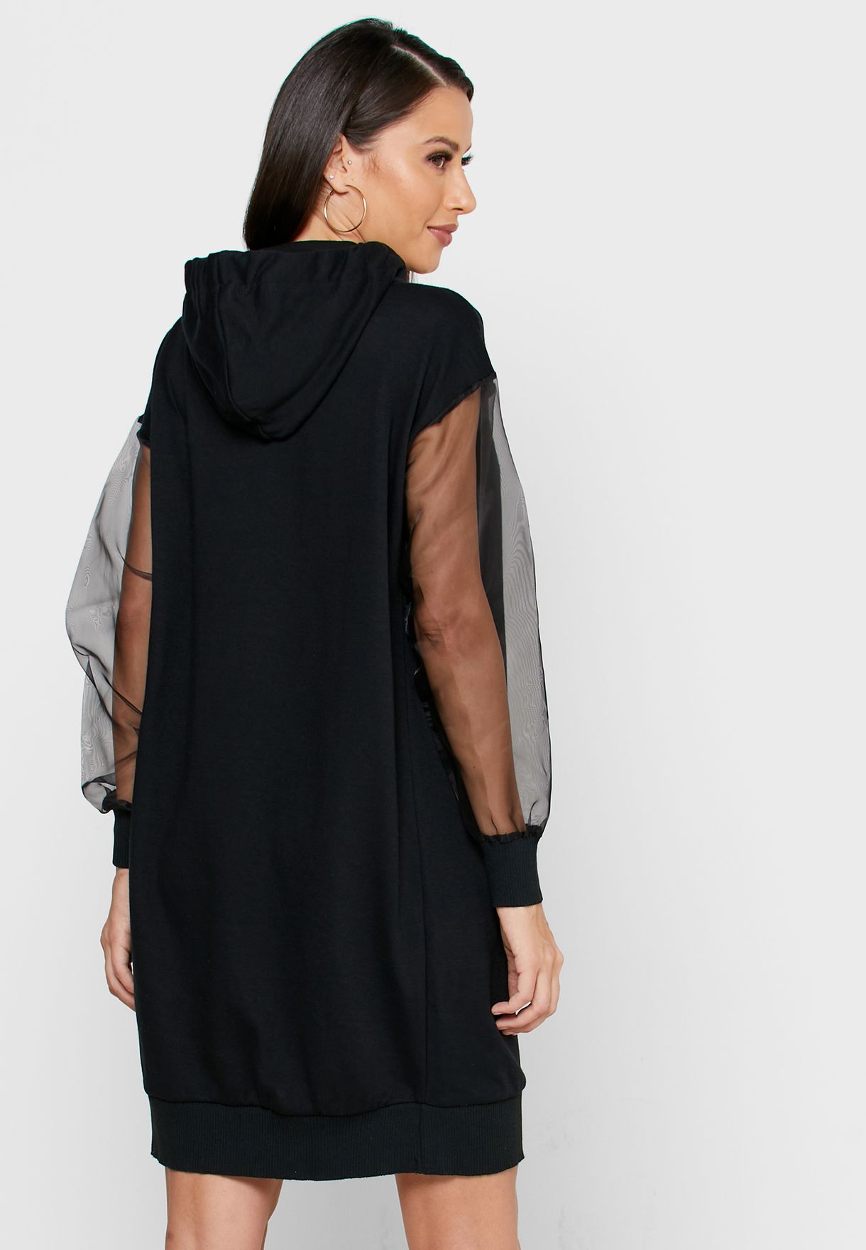 hooded shift dress