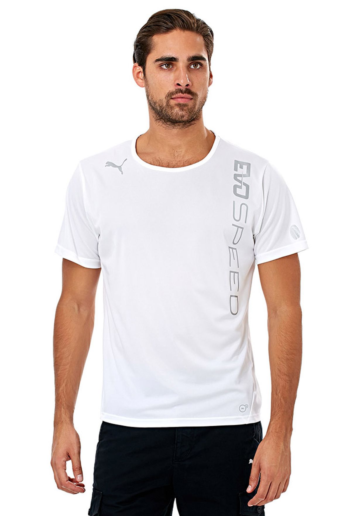 Shop PUMA white EvoSpeed T-Shirt 