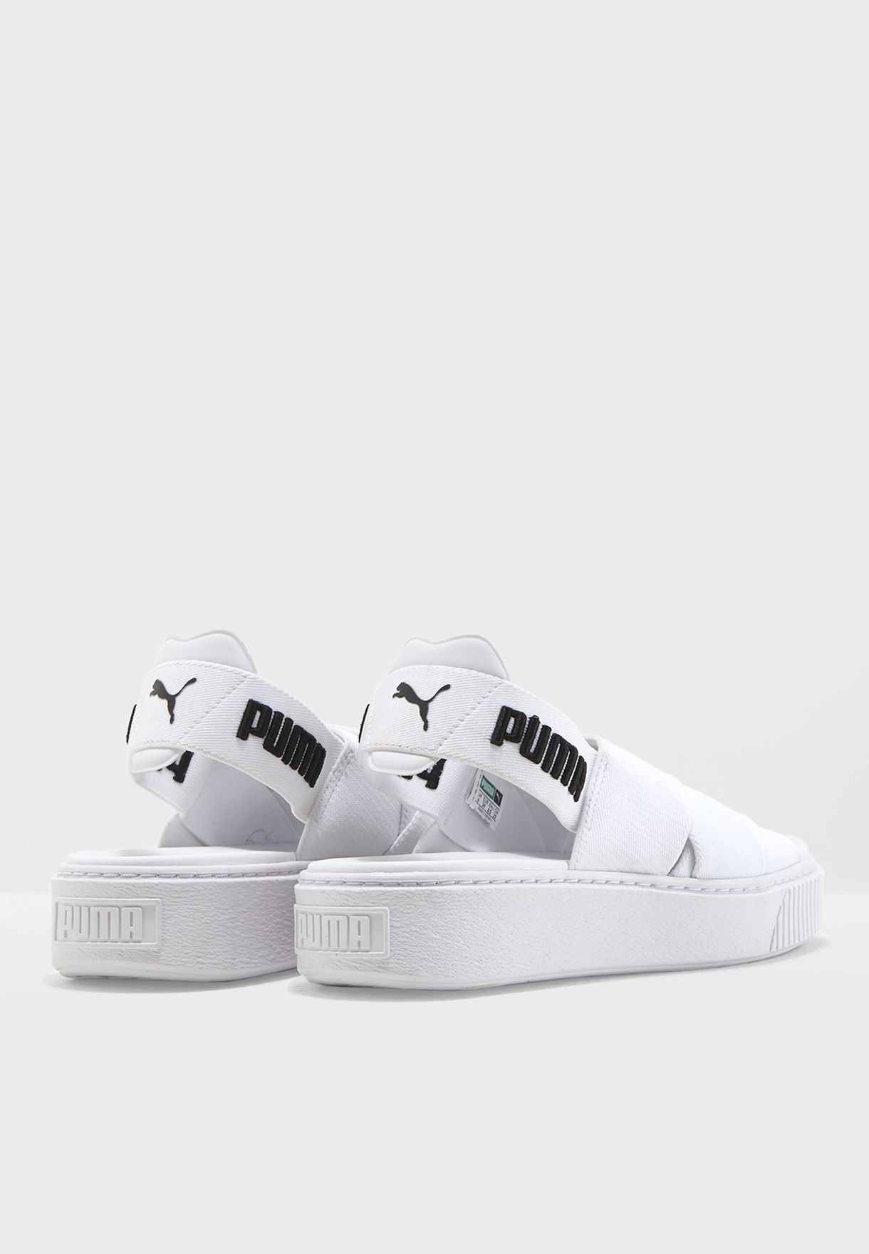 puma white platform sandals