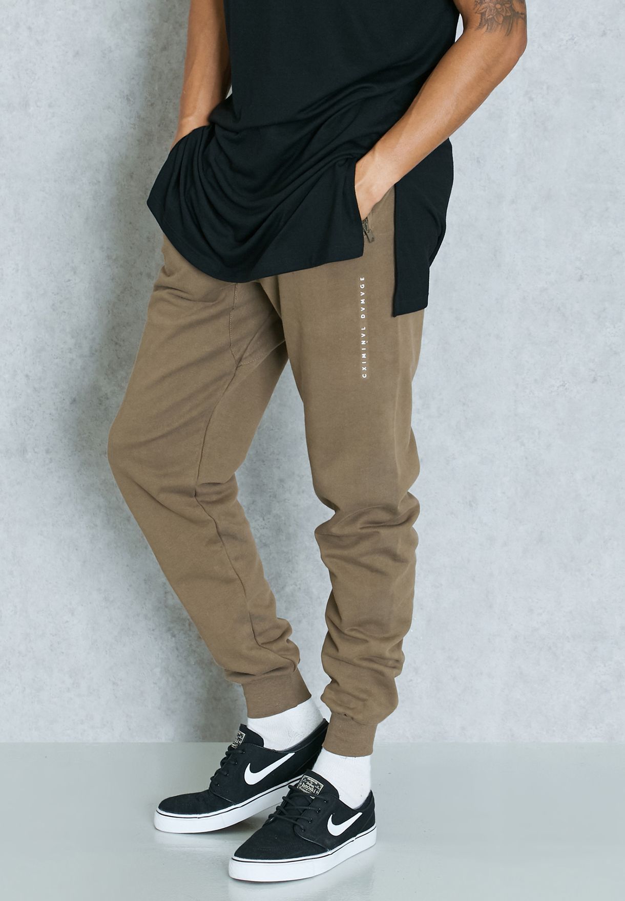 Buy Criminal Damage brown Baller Jogger Pants for Men in MENA, Worldwide