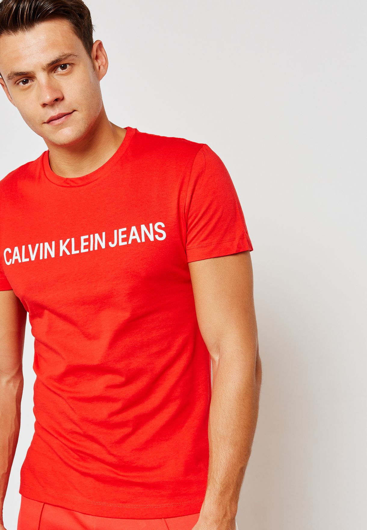 calvin klein jeans red t shirt