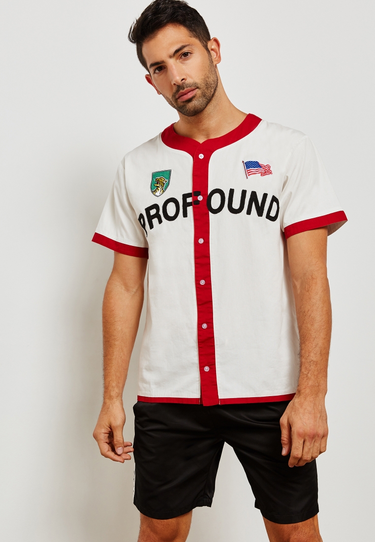 Button-Down Baseball Jersey in Off-White – Profound Aesthetic