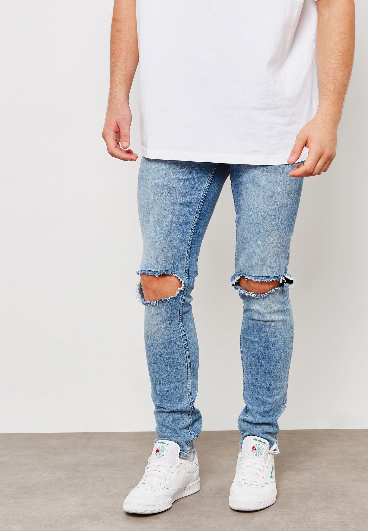 Super Skinny Fit Ripped Jeans 
