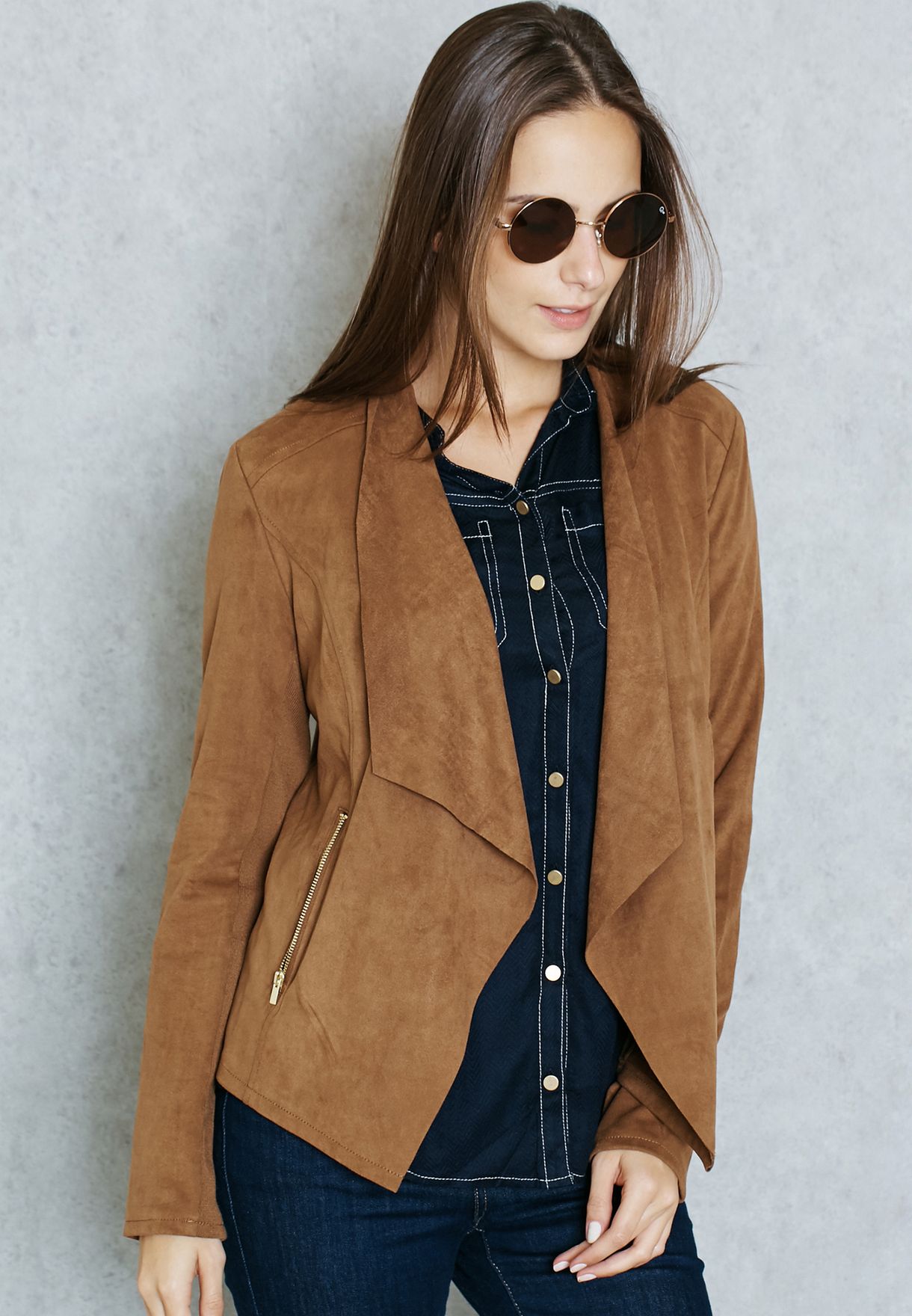 waterfall suedette jacket
