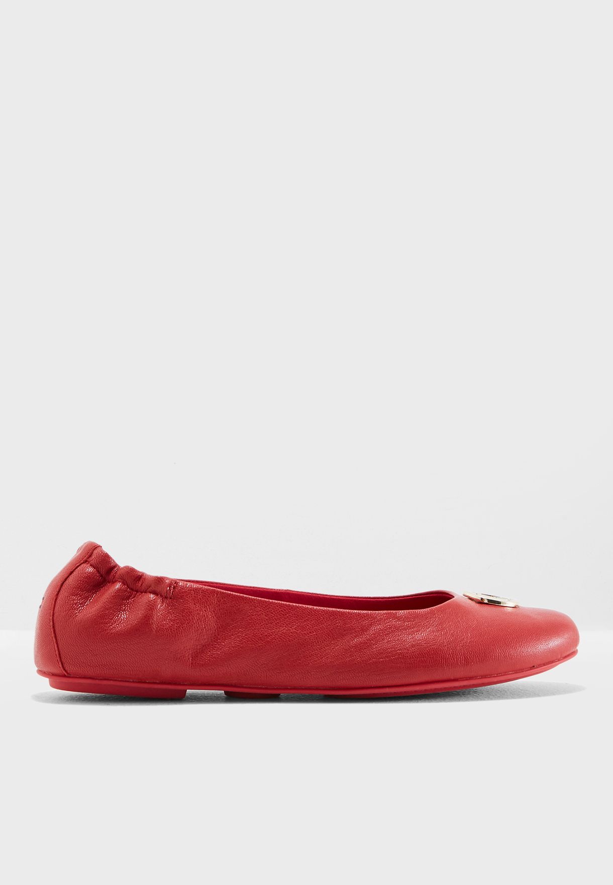 tommy hilfiger flexible leather ballerina shoes