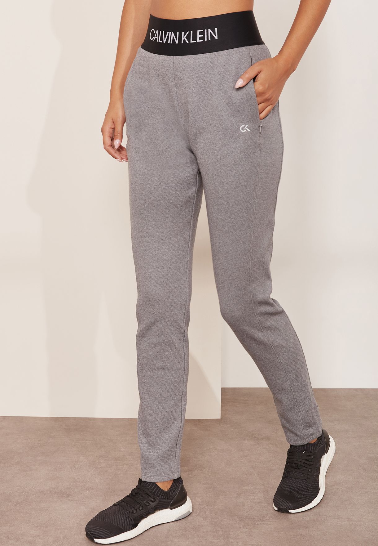 Buy Calvin Klein Performance grey Logo Waist Sweatpants for Women in  Riyadh, Jeddah