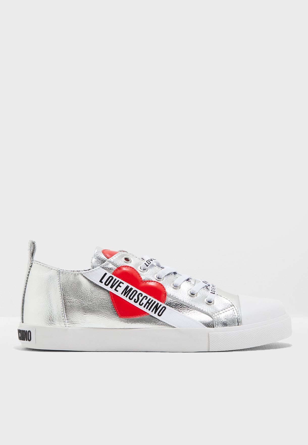 love moschino silver sneakers