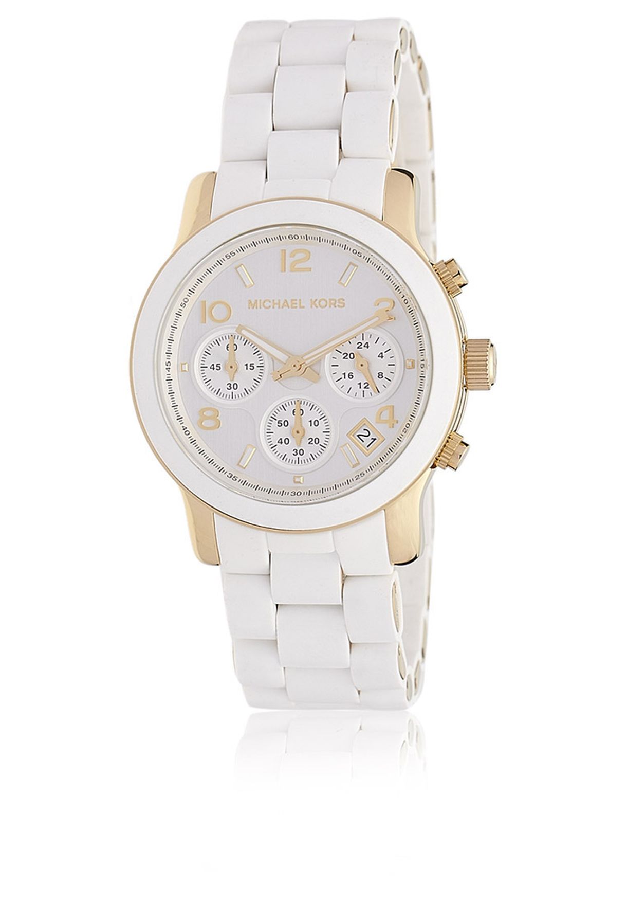 michael kors white runway watch