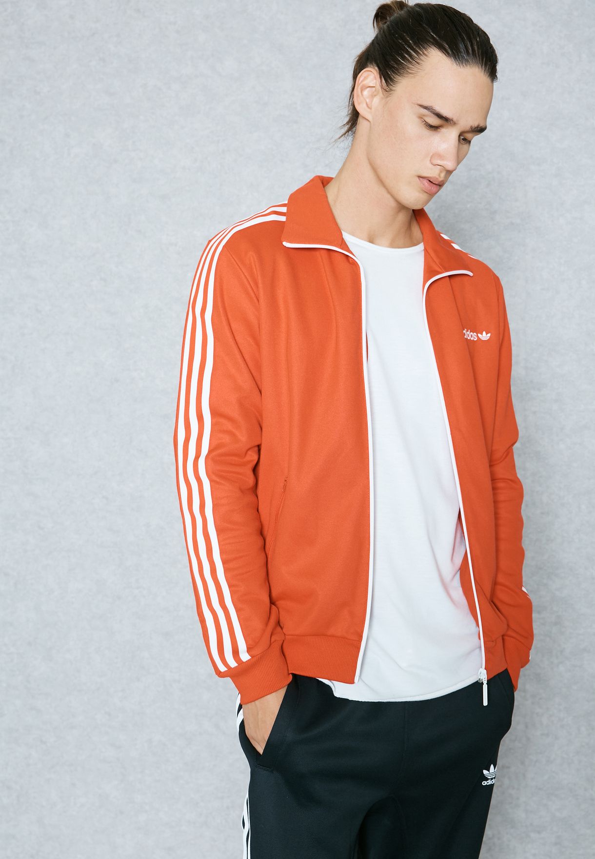 orange adidas track jacket mens