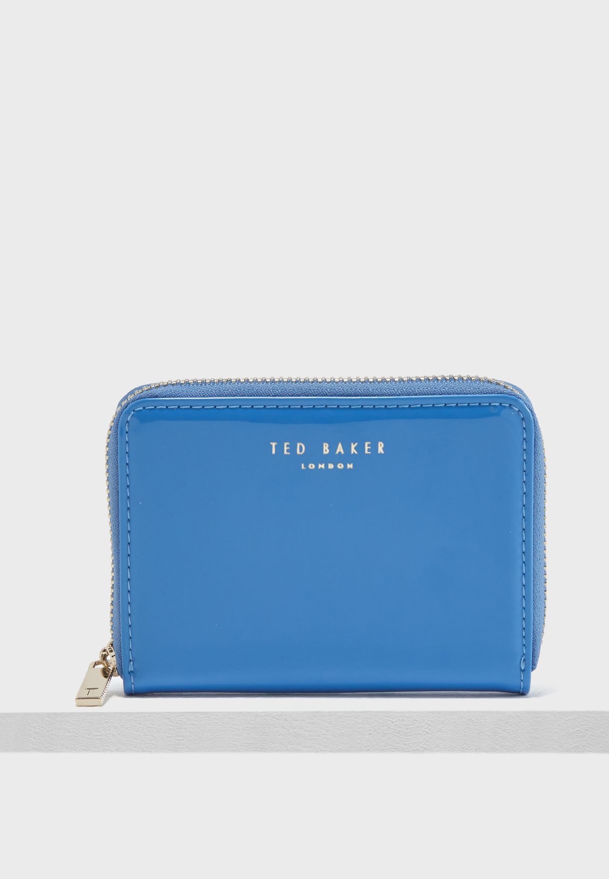 ted baker blue patent purse