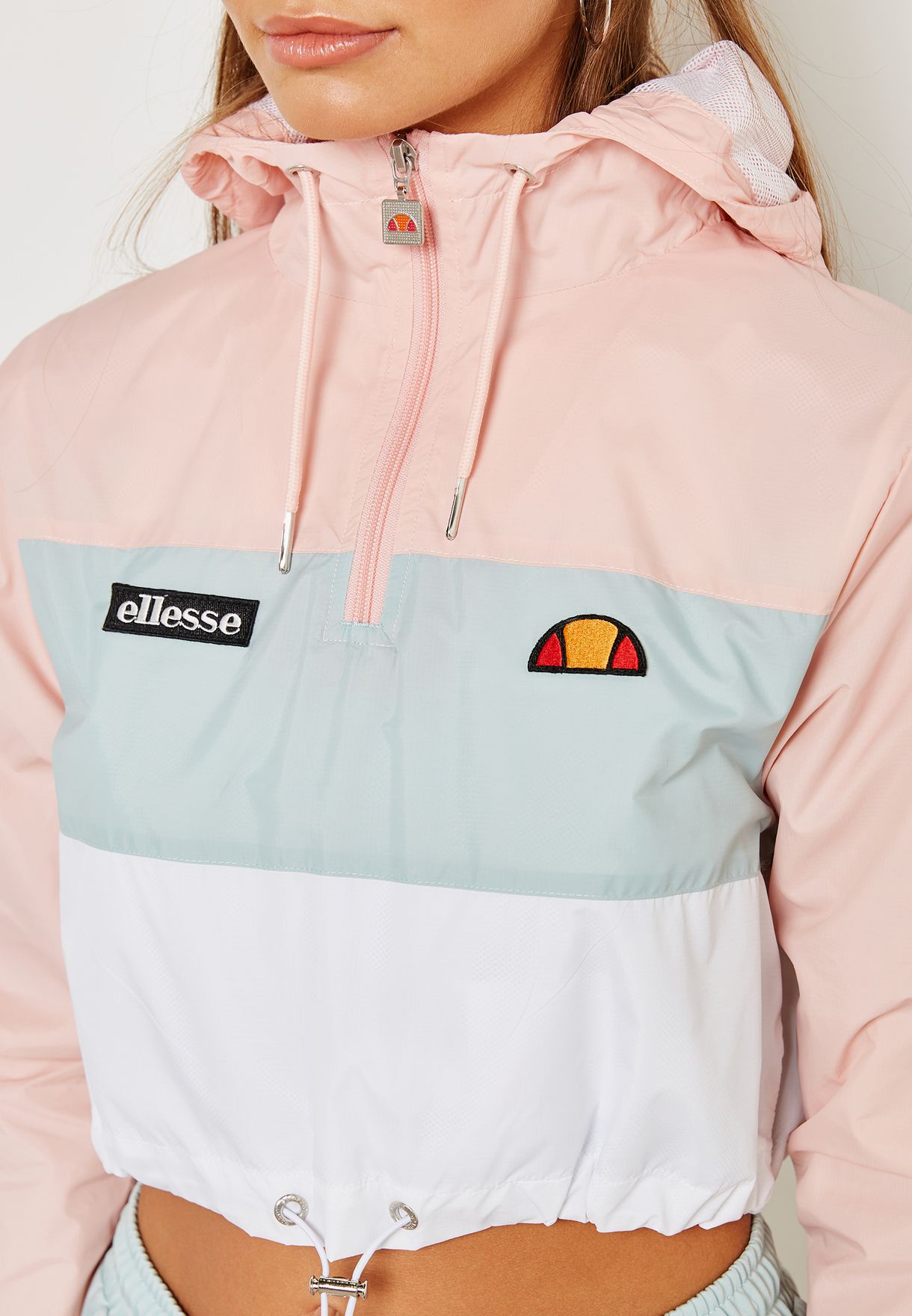 ellesse pink cropped hoodie