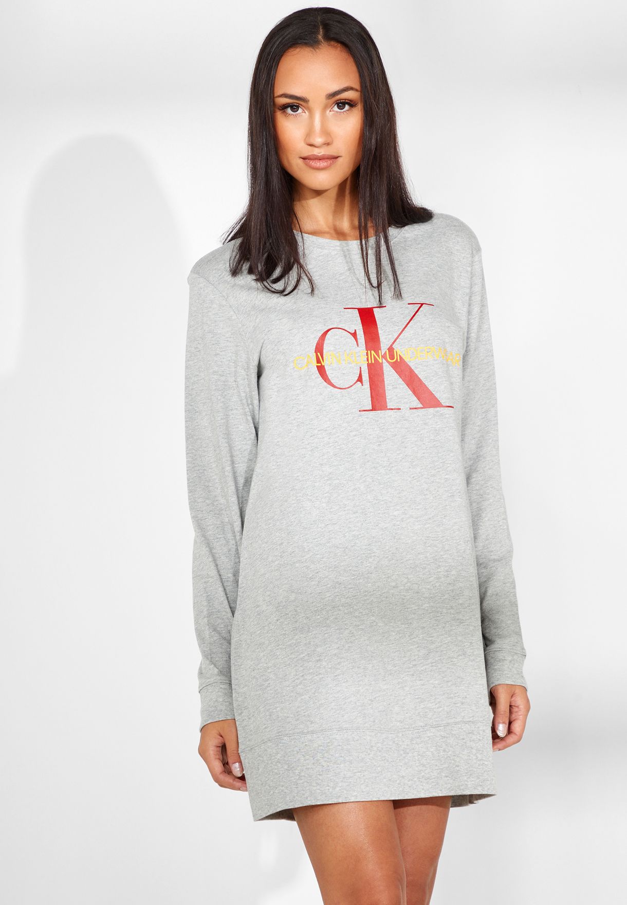 Buy Calvin Klein grey Textured Night Sweater Dress for Women in MENA,  Worldwide