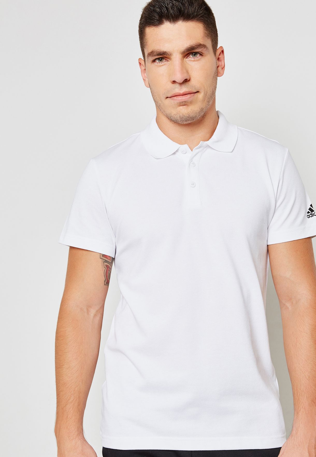 Buy adidas white Essential Base Polo for Men in MENA, Worldwide | BR1052