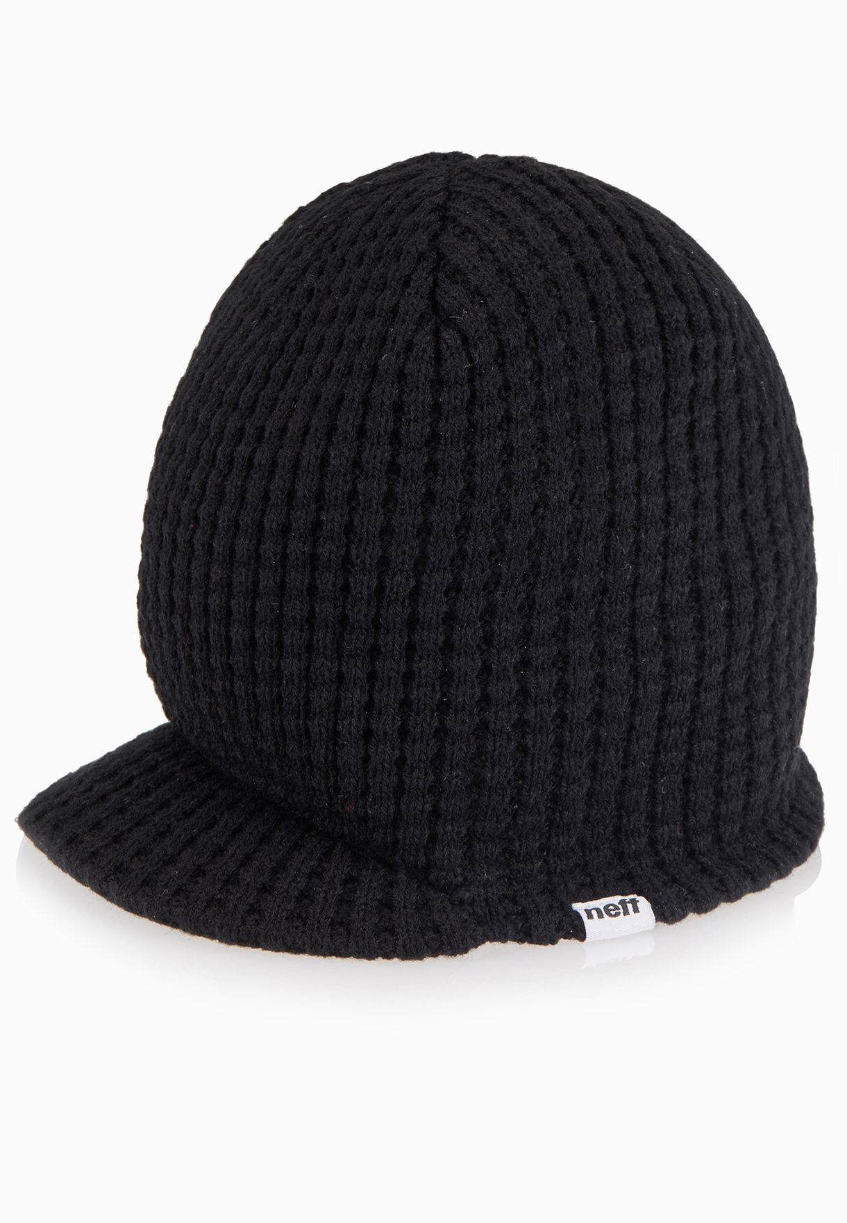 black brimmed beanie