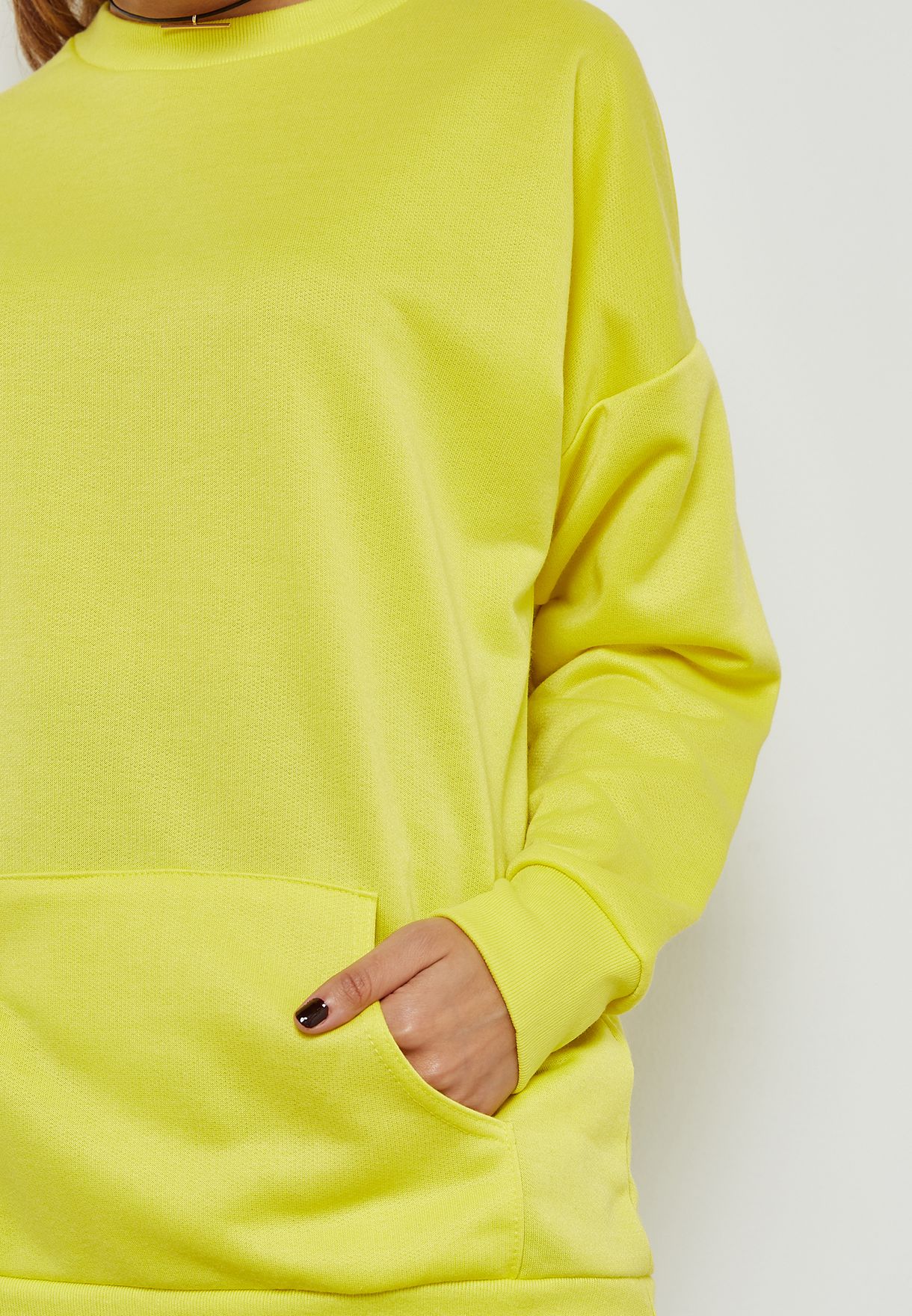 yellow oversized sweatshirt