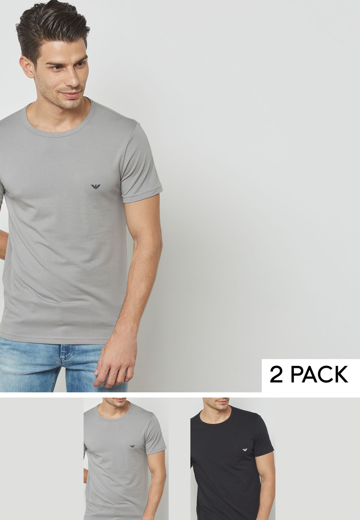 emporio armani 2 pack crew neck t shirts