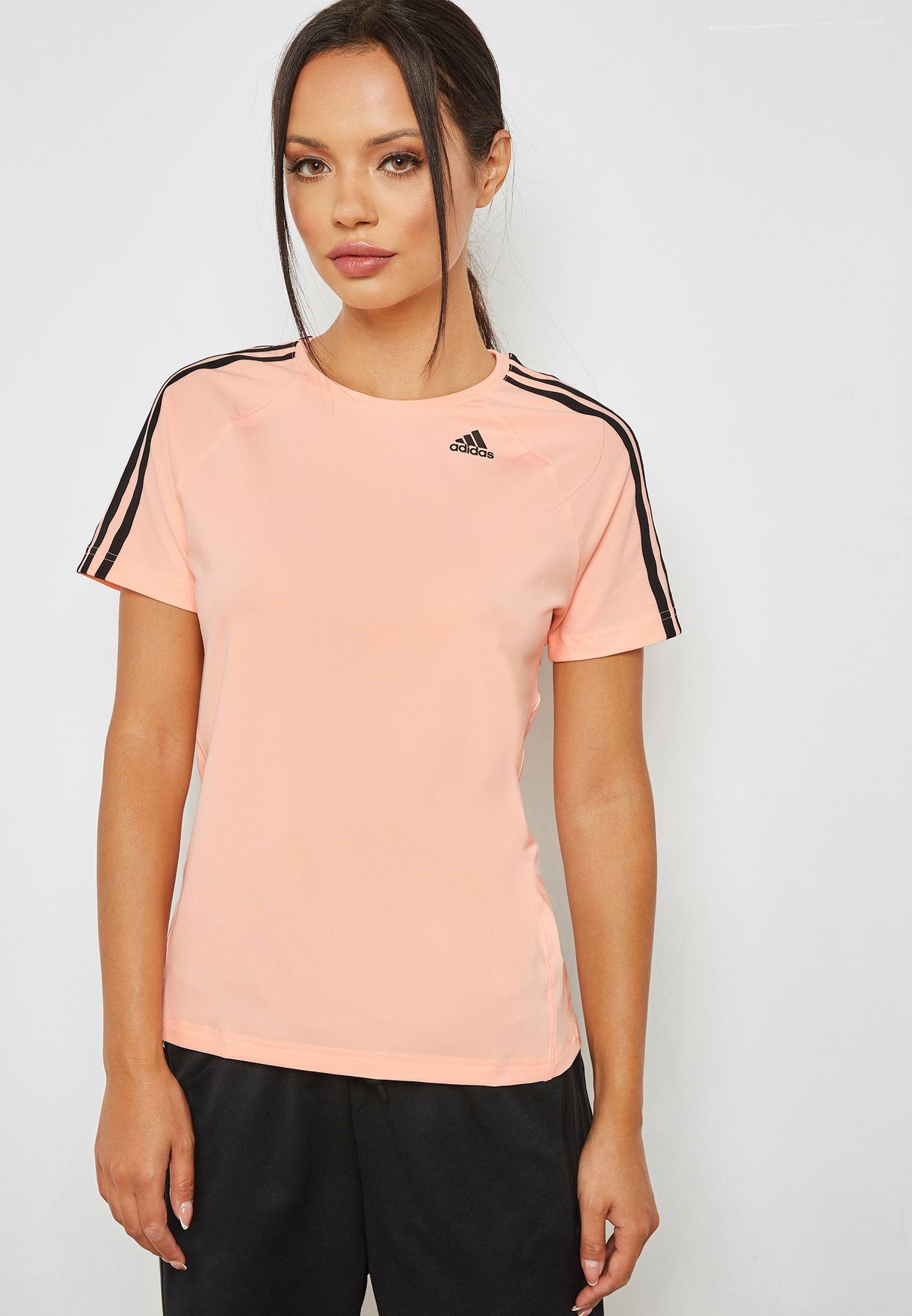 adidas pink t shirt women's