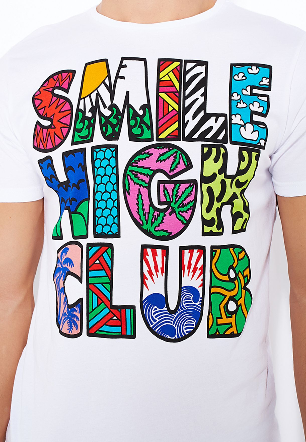 Buy white Smile High Club T-Shirt for Men in Dubai, Abu Dhabi