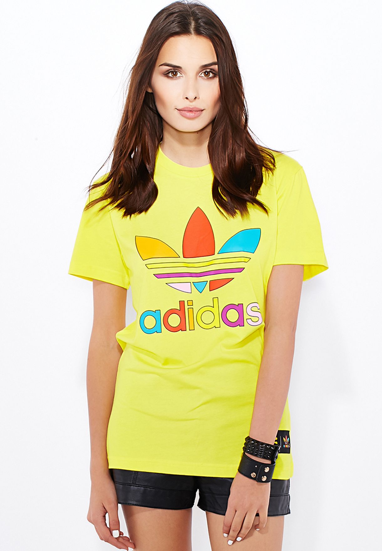 yellow adidas shirt womens