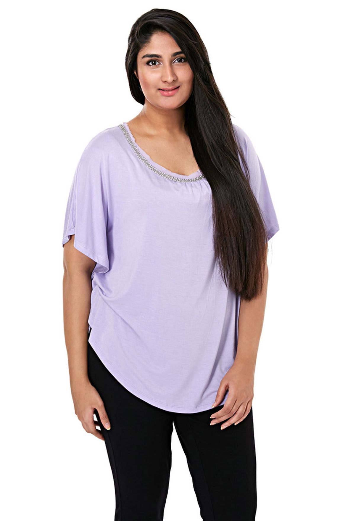 purple batwing top