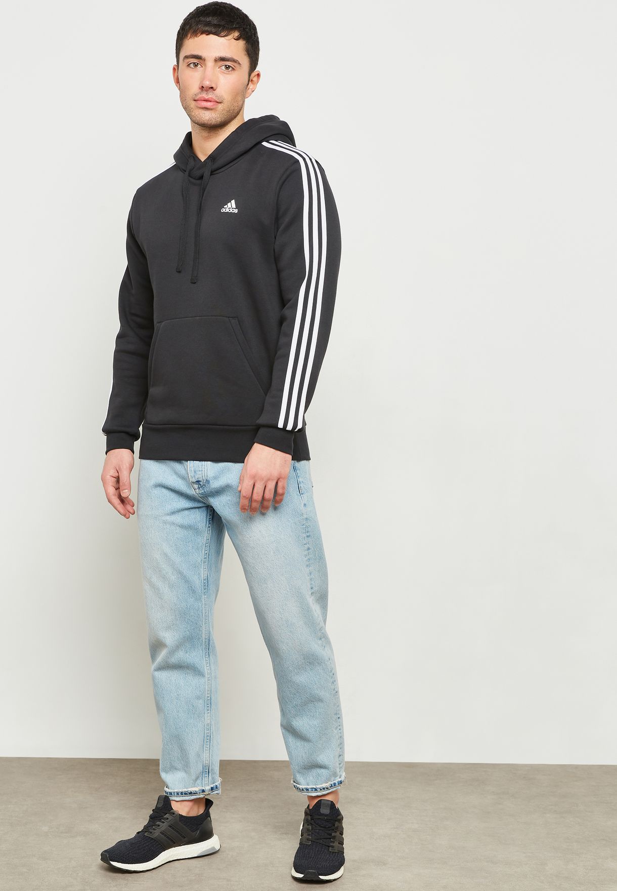 Ánimo medias Lleno Buy adidas black Essential 3 Stripe Hoodie for Men in MENA, Worldwide