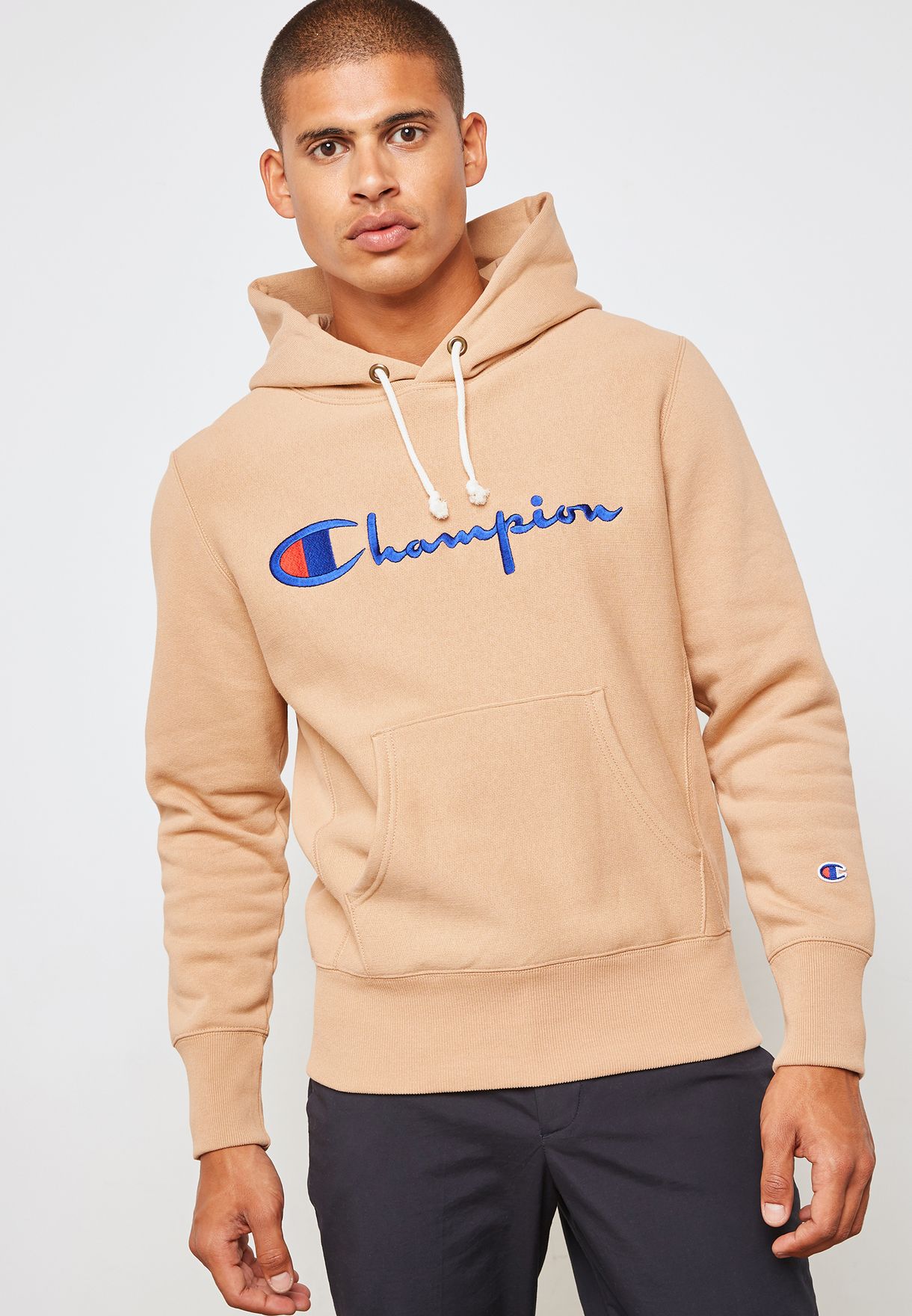 tan champion sweatshirt