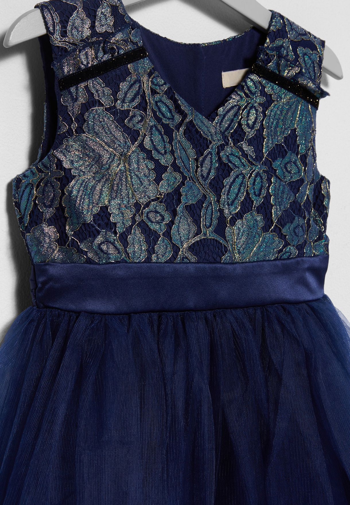 Buy Yumi Girls navy Tween Metallic Lace Dress for Kids in MENA, Worldwide