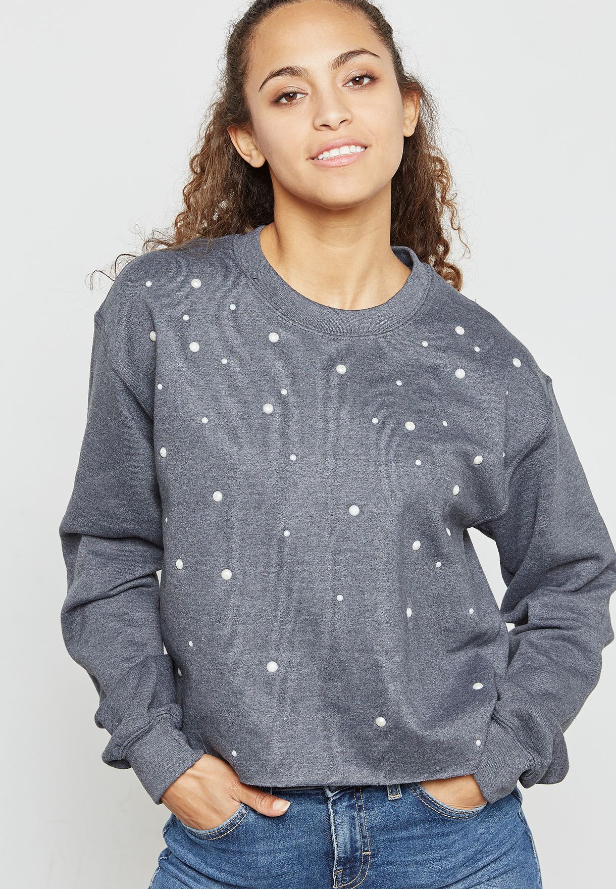 pearl embellished sweatshirt