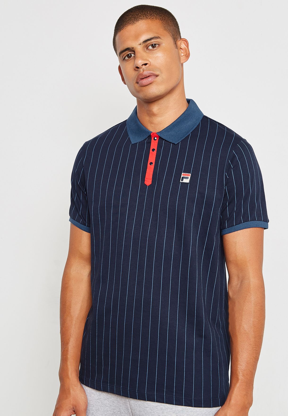 Buy Fila navy BB1 Classic Vintage Stripped Polo for Men in MENA, Worldwide