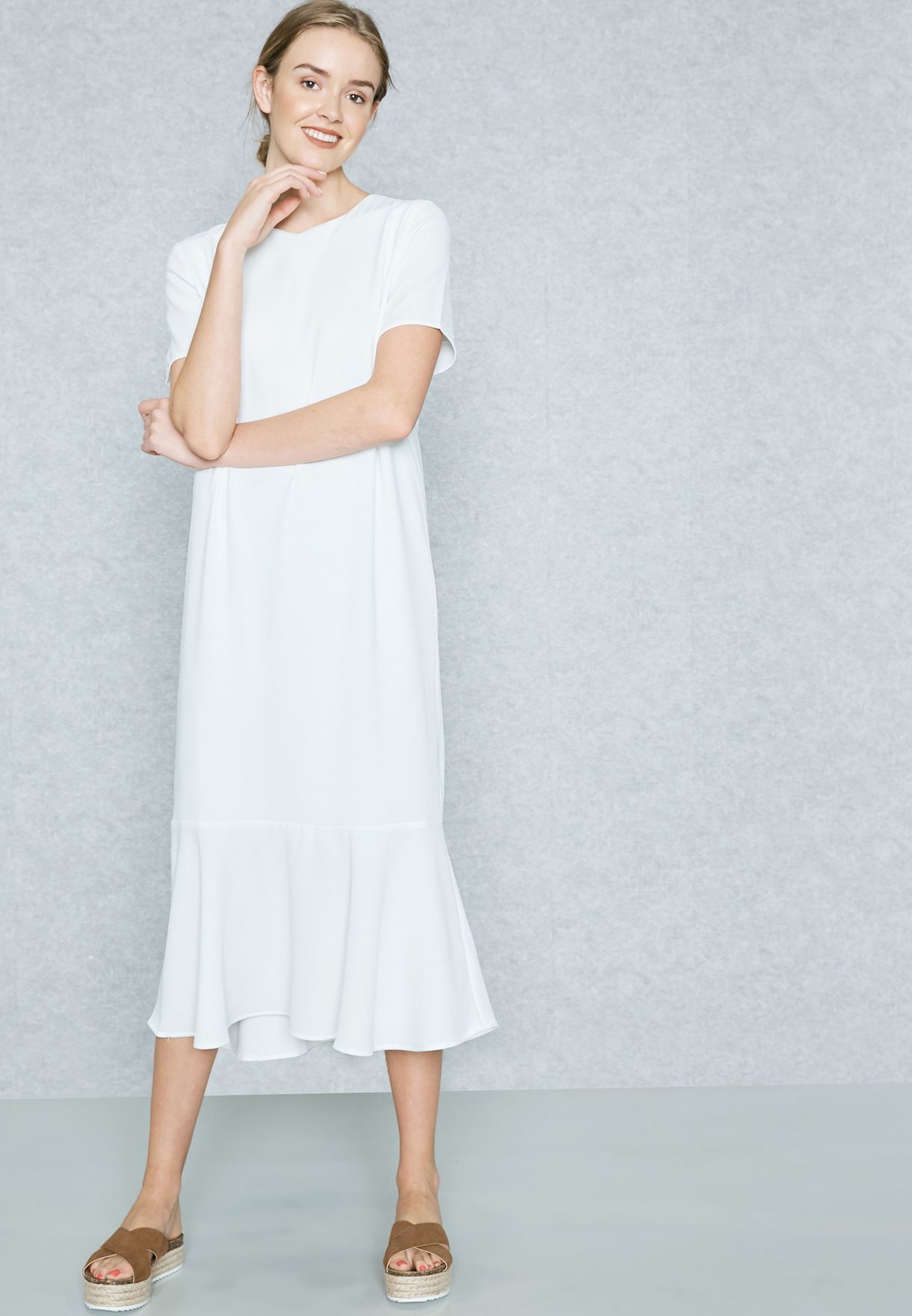 mango white midi dress