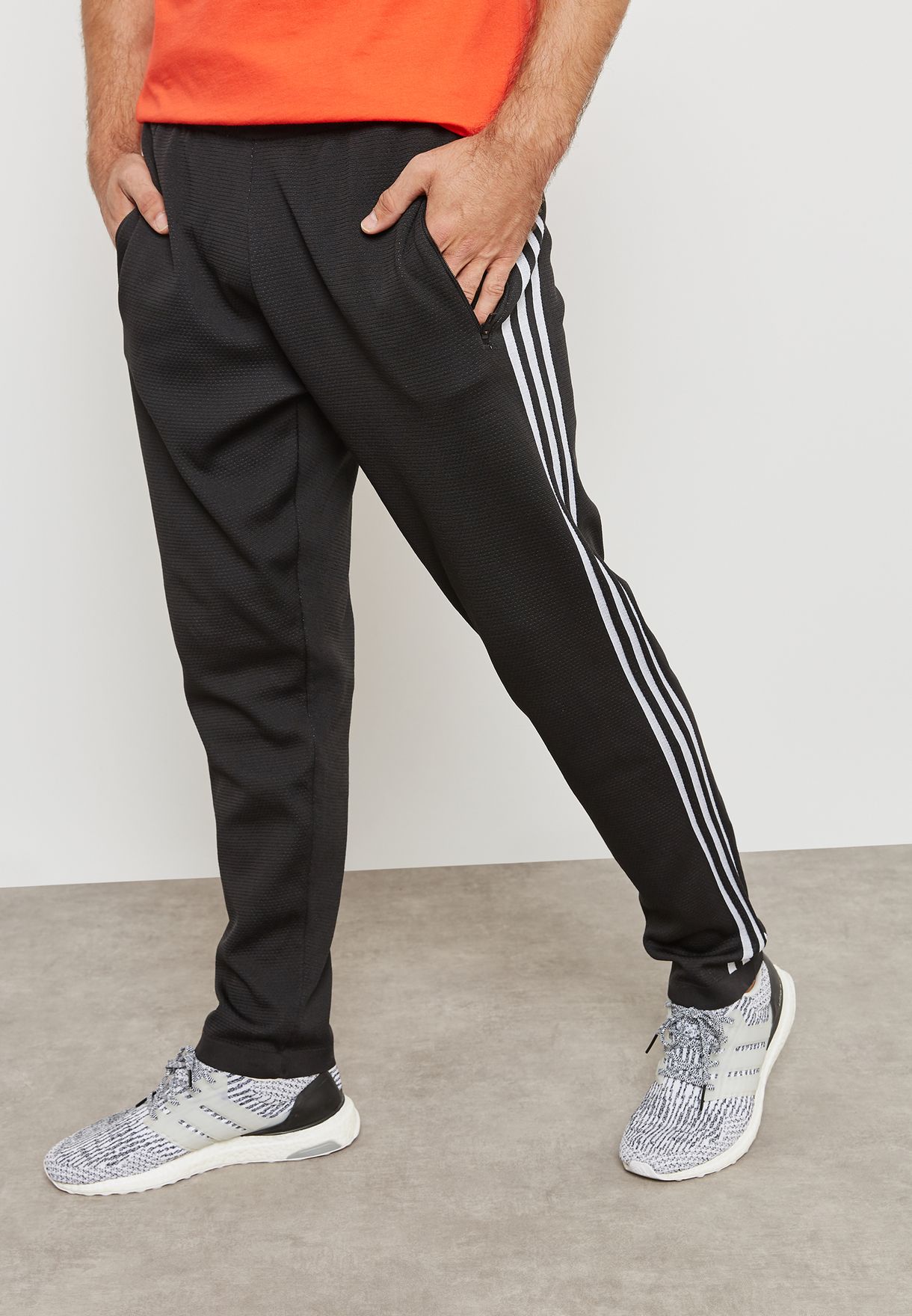 adidas black ID Knit Striker Sweatpants 